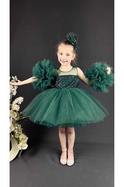 Sevimlice Kids Βραδινό φόρεμα από σιφόν με μανίκια με παγιέτες για κορίτσια