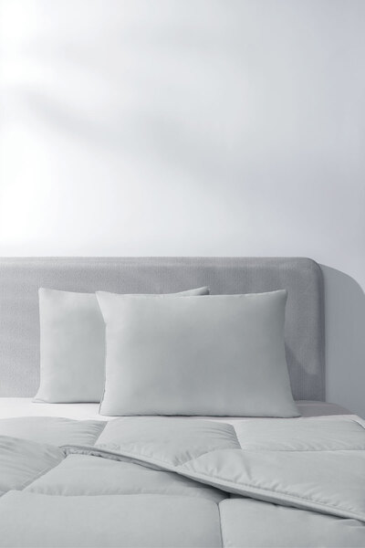 Yataş Gray Macaron Double Comforter and Pillow Set
