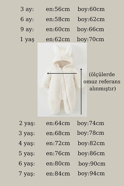 ipek atlas Girl Boy Baby And Kids Plush Zippered Rabbit Costume Jumpsuit
