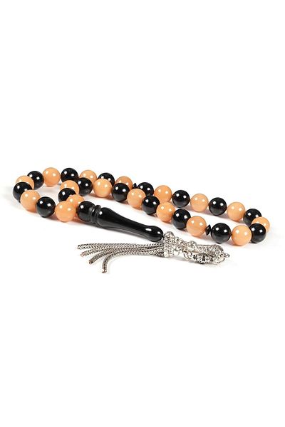 TESBİHCİBABA Dalmatian Model Globe Cut Clamping Amber Prayer Beads