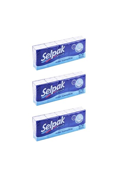 Selpak - مناديل جيب كلاسيكية فائقة النعومة 10 قطع - 3 عبوات
