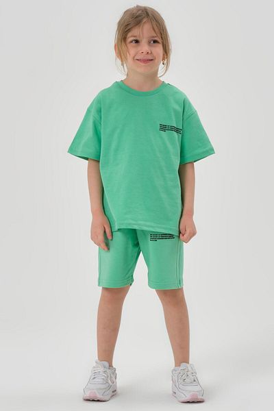 Black One Set de pantaloni scurți pentru fetiță, de jos, de sus, cu gâtul rotund