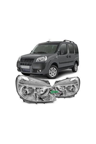 Genel Markalar Fiat Doblo Uyumlu   Sağ Sol Ön Far Lambası Takımı 2006--2011