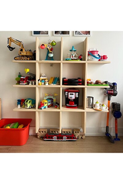 domba Ahşap Kitaplık, Dekoratif Raf, Oyuncak Rafı (9 cm genişlik)