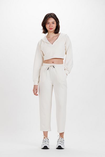 Ecrou Γυναικείο εκρού με κουκούλα Crop Ultra Soft Sweat