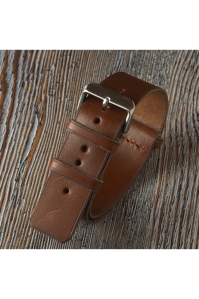 Ventum Craft 18 mm Nato Model Kahverengi, Hakiki Deri el yapımı kordon