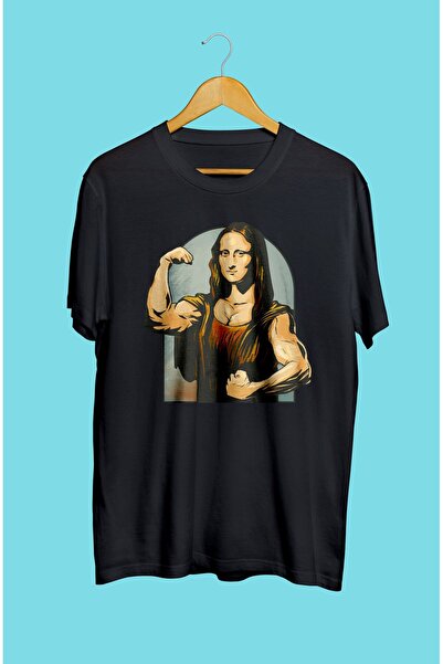 CONSTRAİN Unisex majica Mona Lisa za teretanu, sport i fitnes dizajn Štampano