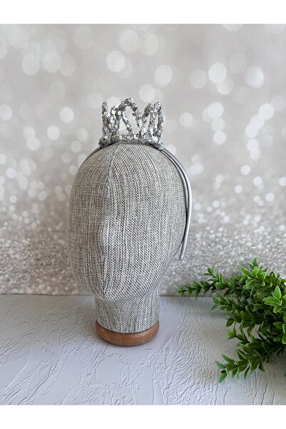 SAKLIDESİGN Saklı Design Gümüş saten küçük kraliçe figür parti taç