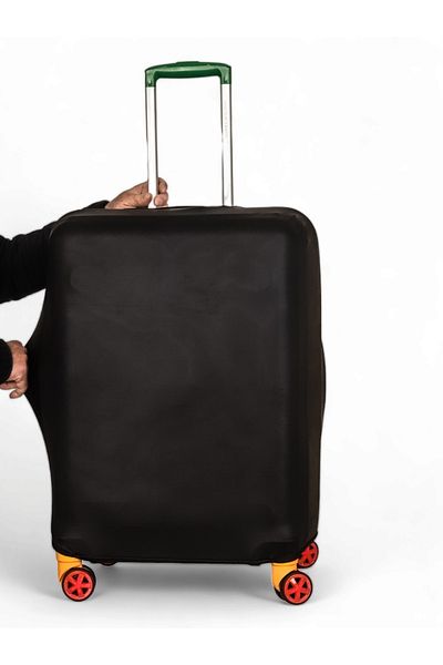 Travel Shirt Suitcase / Suitcase Protective Cover, Shiny Printed, Hard Back, Extra Durable, Black Flexible Fabric