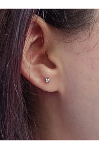 Sirius Pırlanta F Renk 0,12 Karat Pırlanta Tektaş Küpe