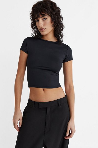 Stradivarius Basic poliamid t-shirt