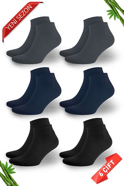 DAYCO Premium Seamless ανδρικά μποτάκια μπαμπού κάλτσες σετ 6 τεμαχίων (10500-FLS)