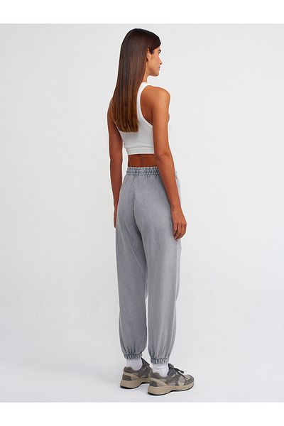 Dilvin 70467 Wash Effect Jogger Trousers-Grey