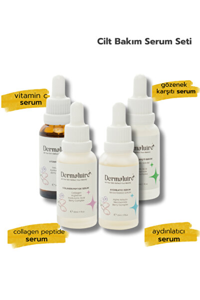 Dermaluire Cilt Bakım Serum Seti (vitamin C Serum, Aydınlatıcı Serum, Gözenek...
