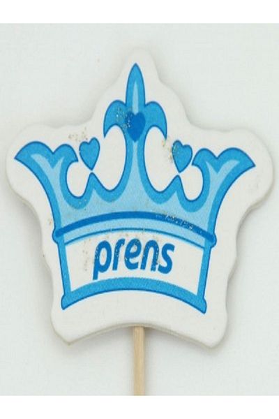Kazanabil 20 PCS KING CROWN PRINCE WRITTEN BABY SHOWER PARTY SHOWER BLUE