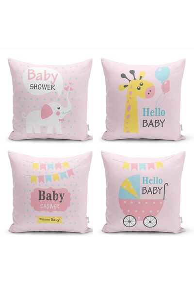 Nish & Royal Hello Baby Modern 3-Piece Throw Pillow Cover Set