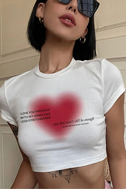 EFBUTİK محصول مطبوع على شكل قلب أبيض جمالي