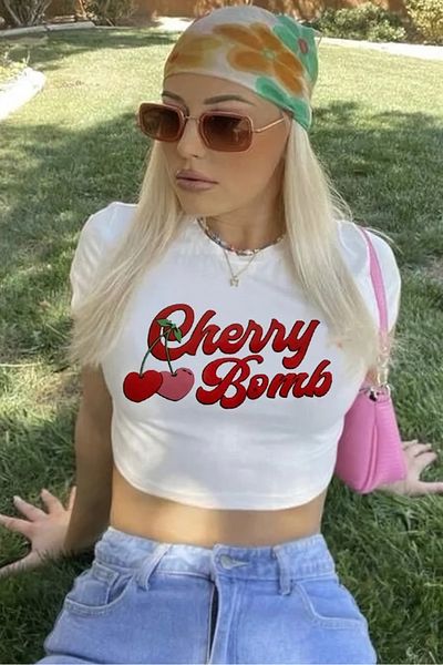 EFBUTİK White Cherry Bomb Crop