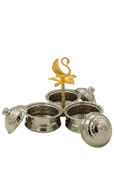 ANTEPSEPETİ Gümüş Kaplama 3'lü Bakır Baharatlık