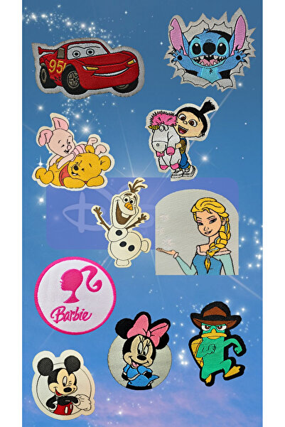 Megas Etiket Ütü ile Yapışan Karakterler Serisi Set Dokuma Arma/Yama