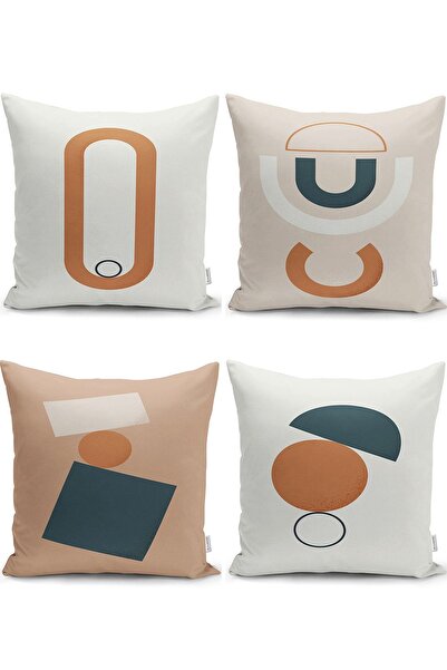 Nish & Royal Modern Pillow and Pillow Cover Set with Onedraw Drawing on Color...