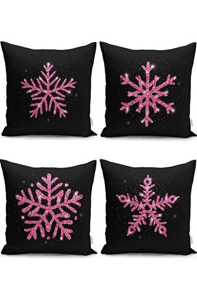 Nish & Royal Modern Pillow and Cushion Cover Set with Colorful Snowflake Patt...