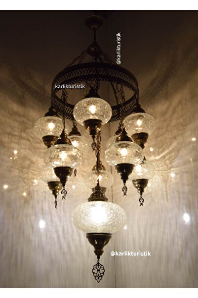karlıkturistik Otantik Sarkıt Avize 10+1 Restorant Aydınlatması Tavan Lambası...