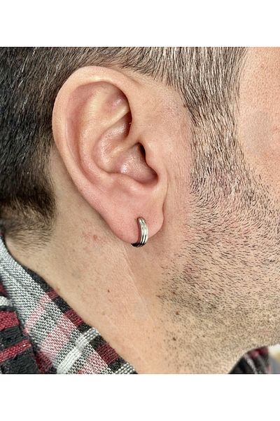 MAZEN Compression Fake Non-Perforated Steel Men's Earrings Earcuff 1 Piece