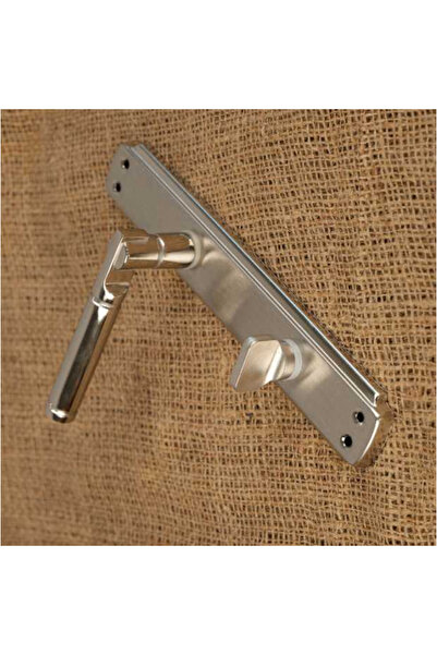 KOLDOOR Can Aynalı Nikel Saten Wc Banyo Kapı Kolu 1 Takım ( İçeride sağ el ile açılır )