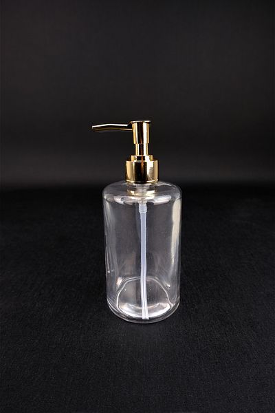 Digithome Glass Liquid Soap Dispenser Bottle with Gold Stopper 7.5x12.5 Cm - By.svs.001 C1-1-288