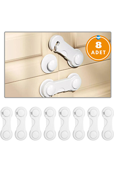 Miningaa 8 τεμάχια Παιδικό σετ ασφαλείας για μωρά με διπλό κάλυμμα για ντουλά...