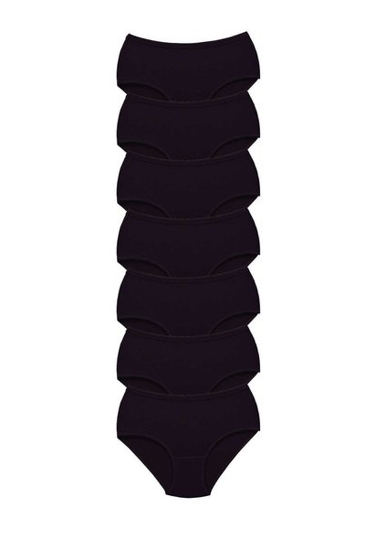 TREND 7 Pieces Women's High Waist Bato Thick Rubber Panties Black