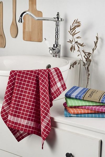 Denizli Concept Pink/White Checkered 5-Piece Drying Cloth - 45X65 cm Kitchen & Picnic Napkin