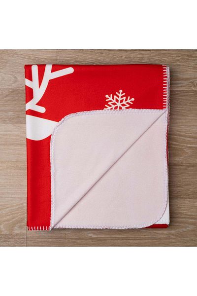 The Lucid Lab Snowman and Deers Fleece TV Blanket