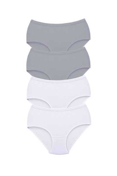 TREND 4 Pieces Tutku Women's High Waist Bato Thick Rubber Panties S10