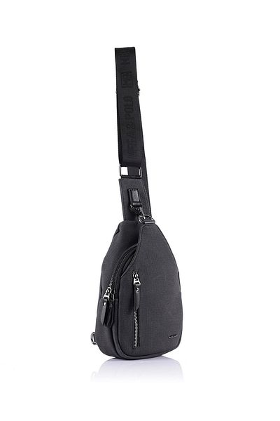 Getcho Elze Canvas Black Body Bag Water Resistant Multi-Eye Adjustable Strap Cross Chest Bag Compact