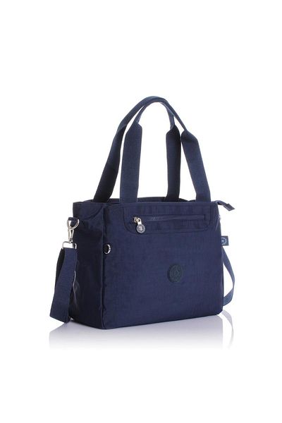 Getcho Tuder Navy Blue Women's Daily Shoulder Bag Multi-Compartment Waterproof Crinkle Lightweight Fabric Sports Bag