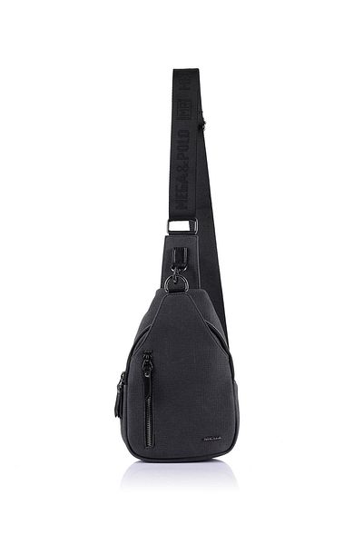 Getcho Elze Canvas Black Body Bag Water Resistant Multi-Eye Adjustable Strap Cross Chest Bag Compact