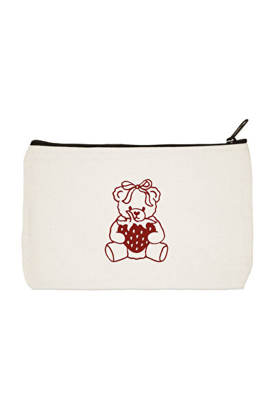 designedfy حامل قلم مطبوع على شكل دمية دب، مقلمة، حامل قلم من القماش