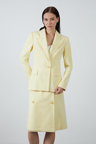 GİZİA Cep Detaylı Sarı Ceket