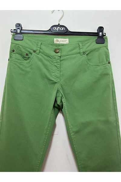 AYHAN Five Pocket Pipe Leg Low Waist Trousers