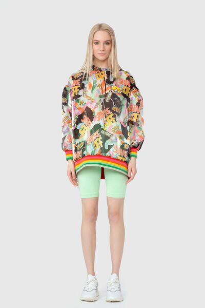 GIZIA SPORT Desenli Organze Çizgili Triko Bantlı Orijinal Swetshirt