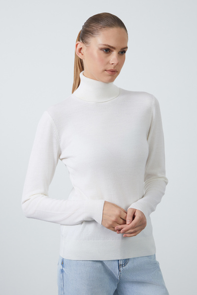 GİZİA Boğazlı Ekru Kazak