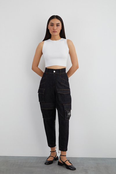 GİZİA Etiket Detaylı Çok Ceplı Havuç Model Jean Pantolon