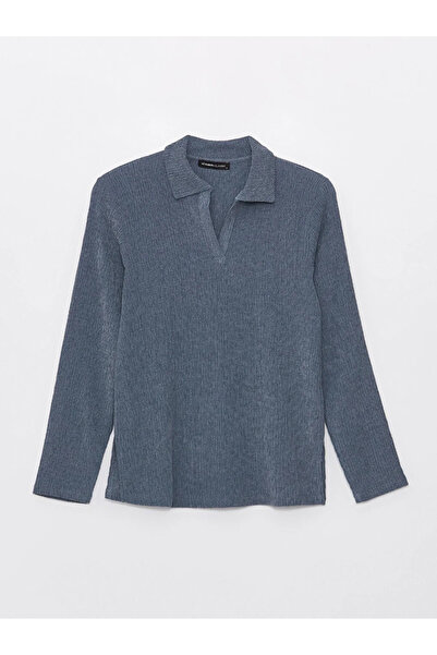 LC Waikiki LCWAIKIKI klasszikus pólógalléros tömör hosszú ujjú női póló