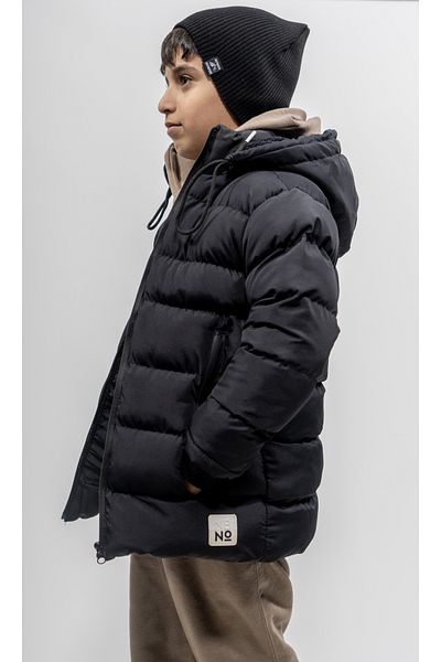 FineKids Boy's Coat - N1 Black Hooded Boy's Coat