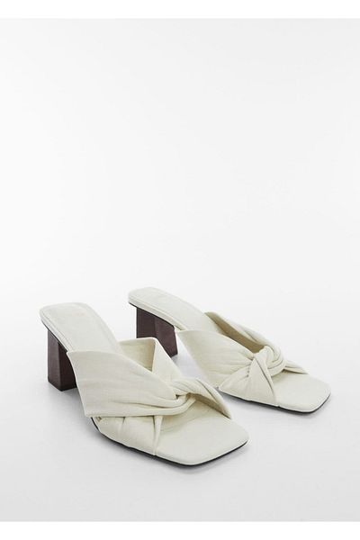 MANGO Woman Spiral Leather Sandals