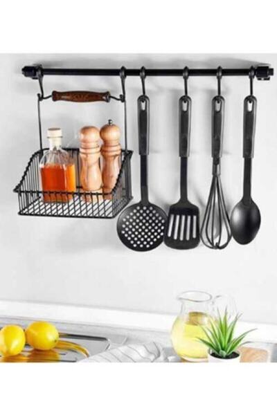 PULCA SHOP Retro Kitchen Set with Hangers and Baskets, 6 Hooks