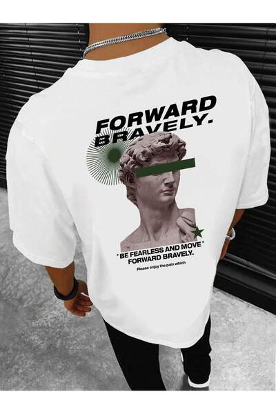 Jose Clothing Μπλουζάκι Unisex Λευκό με τύπωμα Οργανικό Βαμβάκι oversized