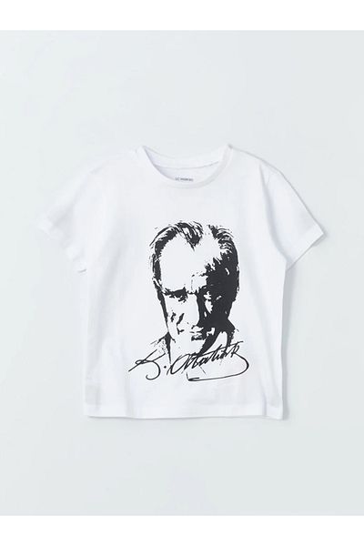 LC Waikiki Tricou pentru bebeluși cu imprimeu Ataturk cu gâtul pentru copii LCW